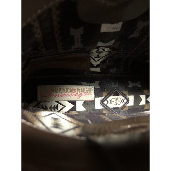 Womens American Rag Western Style Ankle Boot with Beaded Zip Back Brown 8M - Picture 11 of 11